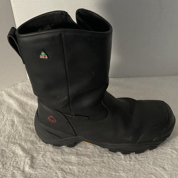 Wolverine Black steel toe Men's leather Boots - Picture 3 of 9